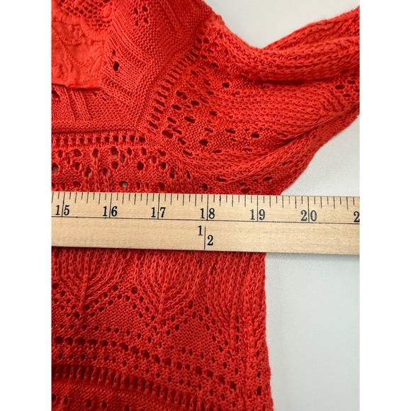 Free People Coral Crochet Knit Lace Bell Sleeve Boho Shirt Womens XSmall - Picture 6 of 9